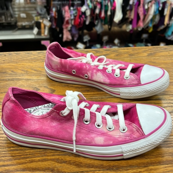 CONVERSE | Chuck Taylor All-Star hot pink tie dye low top sneakers/shoes M5 W7 - Picture 5 of 7